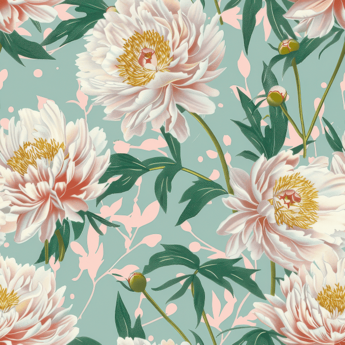 Tapeta na ścianę w pudrowe peonie